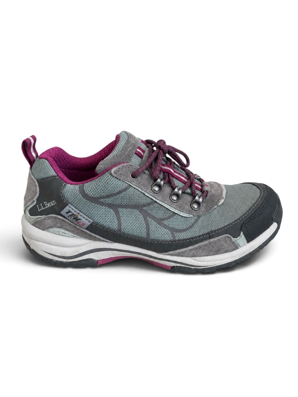 L.L.Bean Tek 2.5 Trail Hiking Shoes Outdoor Sneakers Gray Pink Lace Up Size 8.5